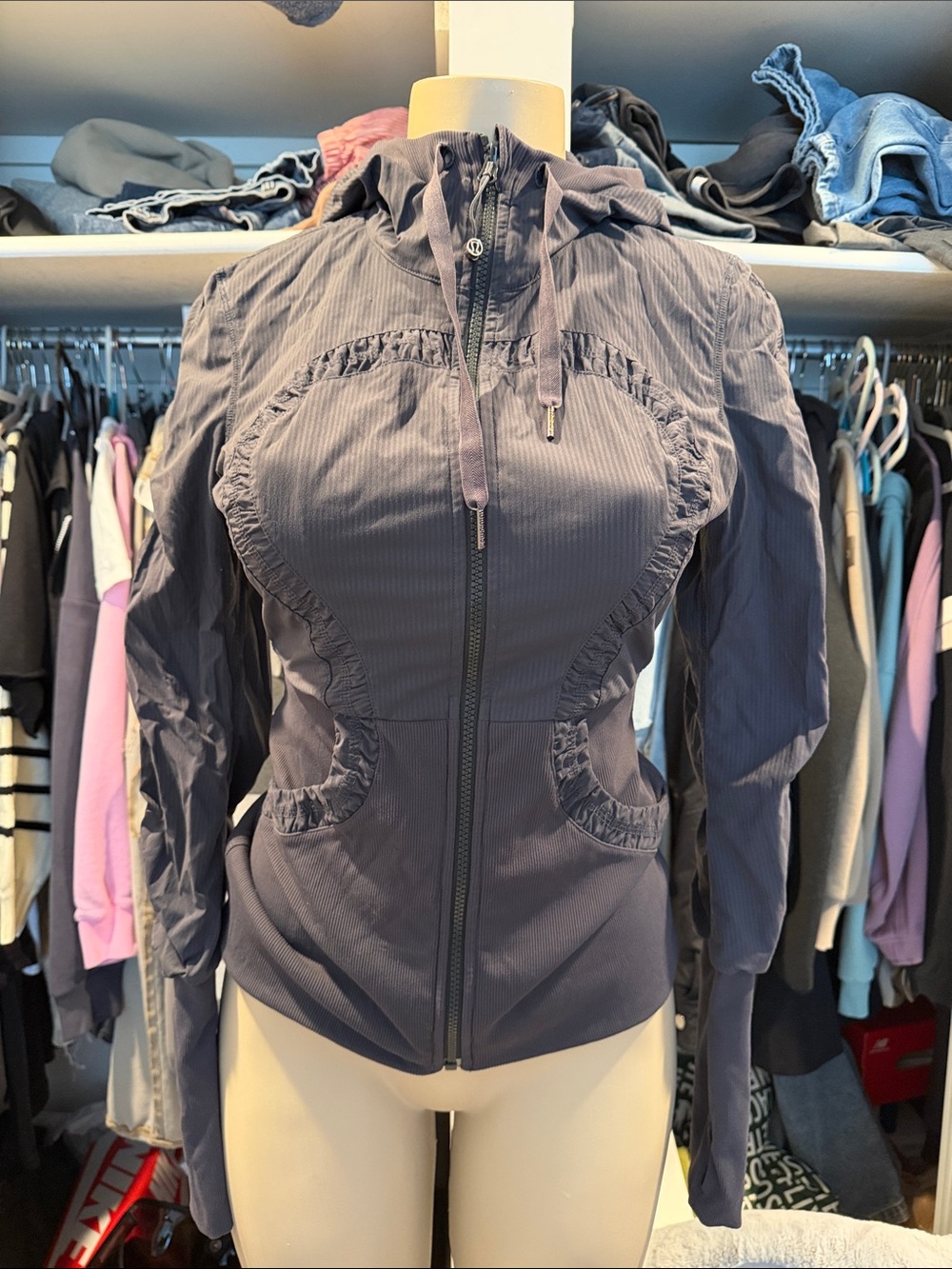 lululemon athletica Heathered Hooded Zip Jacket size 6